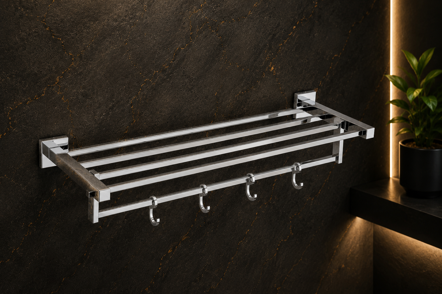 KERORA LUDO PREMIUM STAINLESS STEEL TOWEL RACK