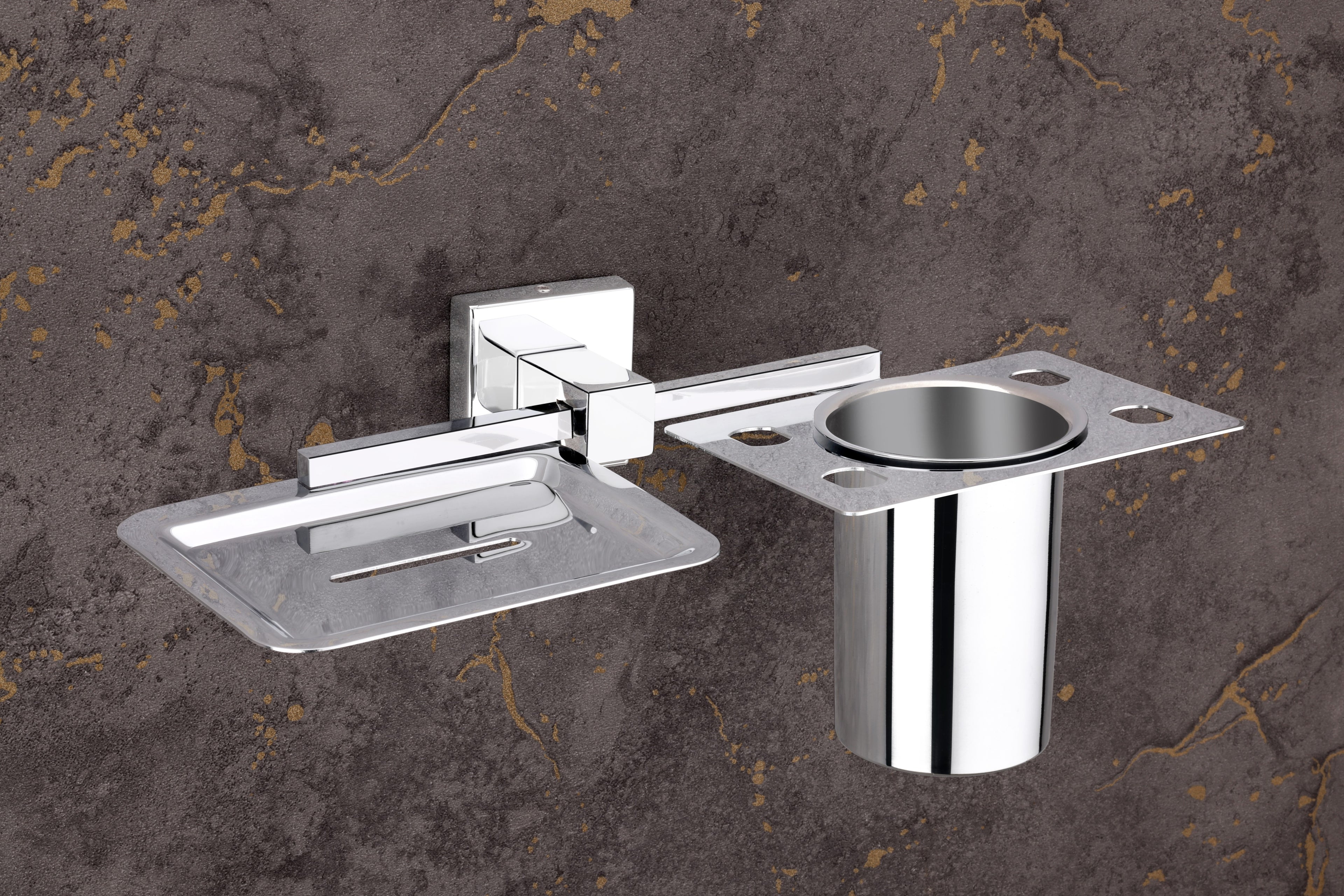 LUDO PREMIUM SOAP DISH WITH TUMBLER – SS GRADE 202