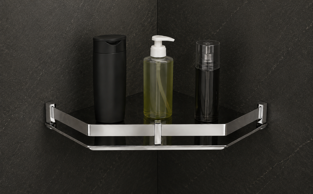 PREMIUM STAINLESS STEEL 202 ROUND CORNER BATHROOM SHELF